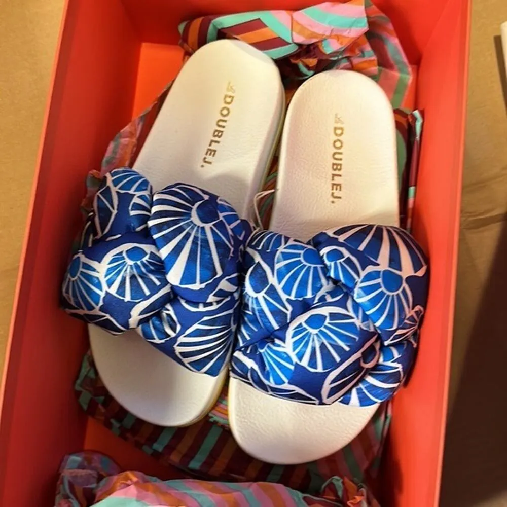 La Double J Printed Braided Flat Sandals size 8 Blue - Image 3