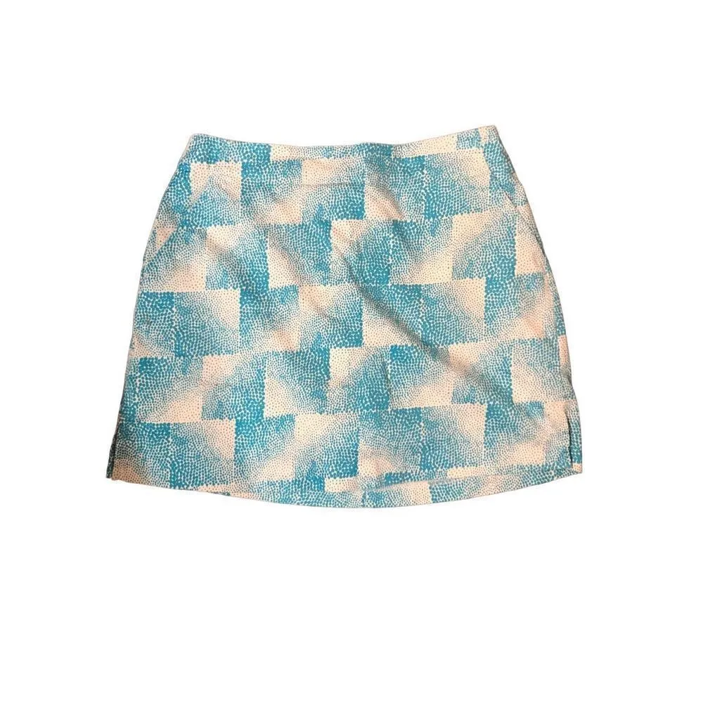 Lady Hagen Women's Size 4 Golf Skirt Skort Turquoise Blue Dot Square Cotton EUC - Image 5