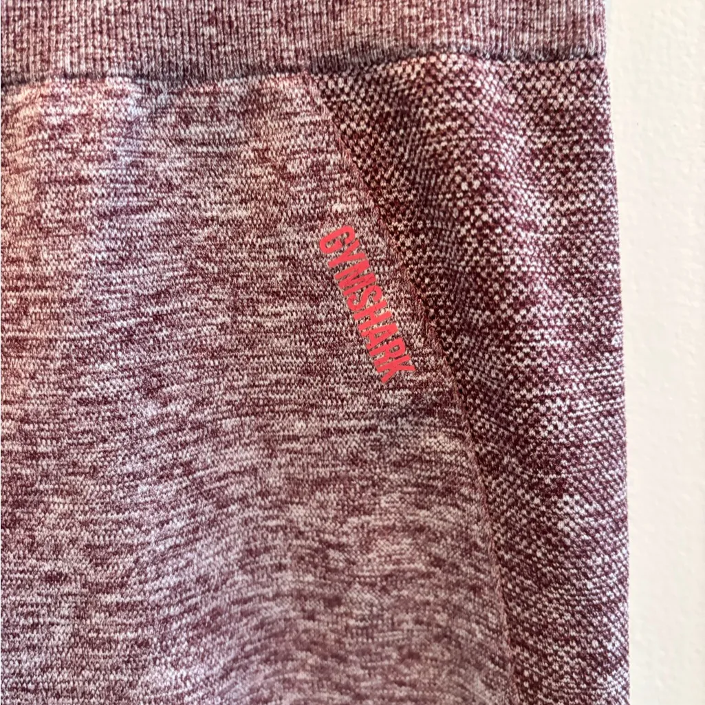 Gymshark Flex High Waisted Leggings Body Contouring Burgundy Marl Women's Small - Image 4