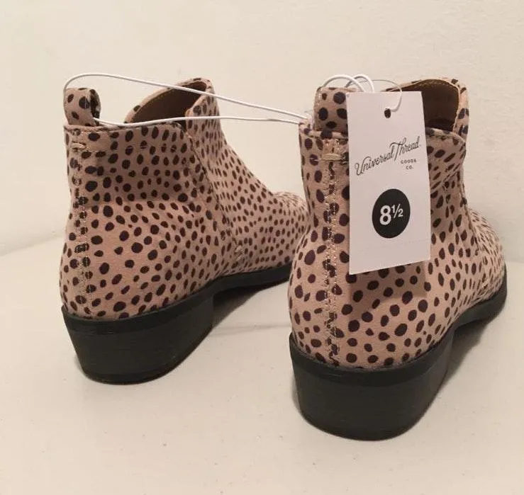 Leopard Print Ankle Boots, Size 8 1/2 Brown - Image 4