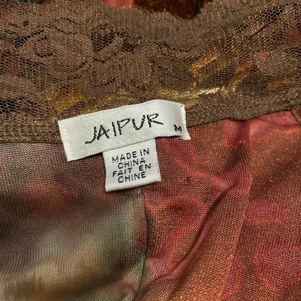 Jaipur Elegant velvet Brown and Orange cardigan extra lightweight size M Size M - Image 2
