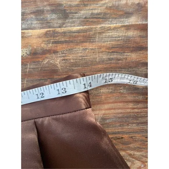 T2 90s VTG Arnold‎ Scaasi Velvet Skirt Blazer Suit Chocolate Size 8 Brown - Image 8