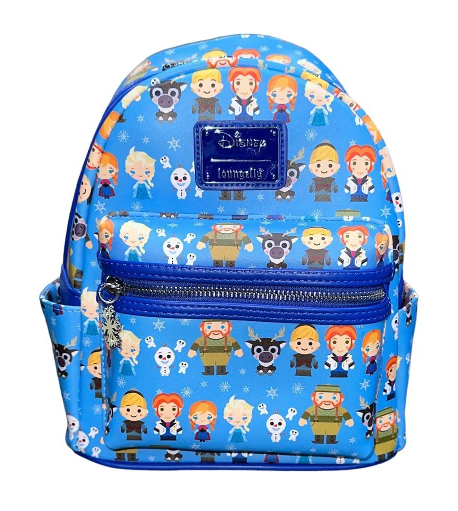 Disney Frozen Chibi Loungefly Mini Backpack Front Zippered Pouch NEW WITH TAGS - Image 1
