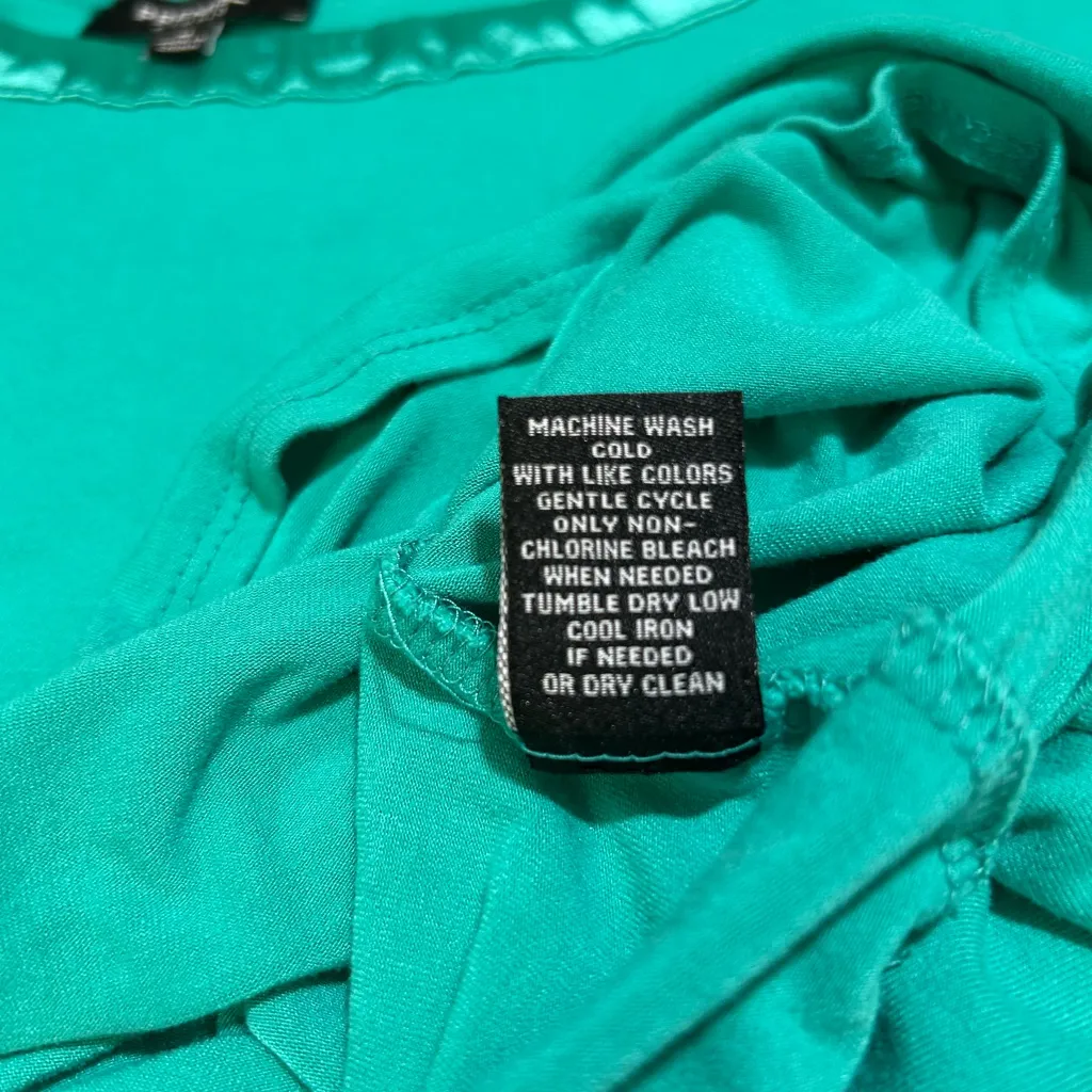 Premise Studio Teal Women's Top with satin neckline - Image 5