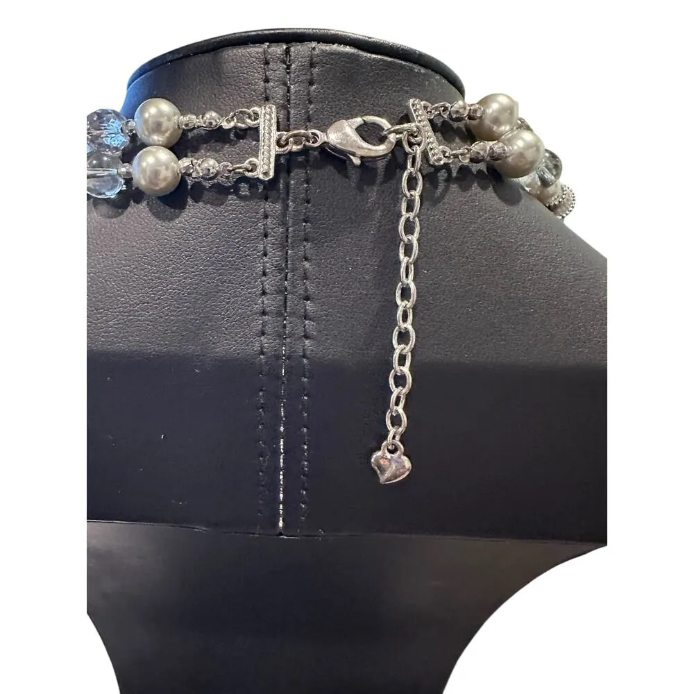 Carolee Dual Layer Clear Beaded Necklace - Image 4