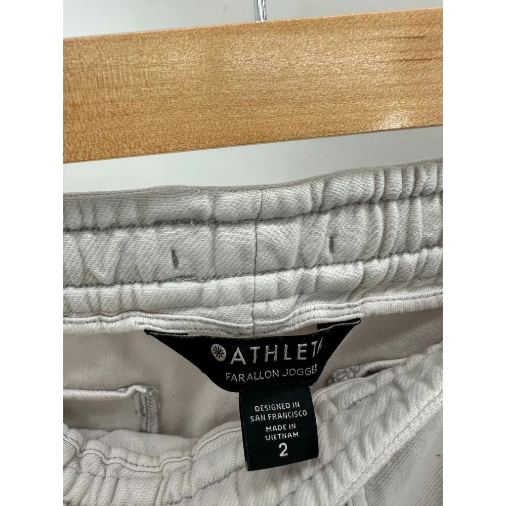 Athleta Cream Farallon Jogger Pants Elastic Waist Front Pockets Womens Size 2 - Image 7