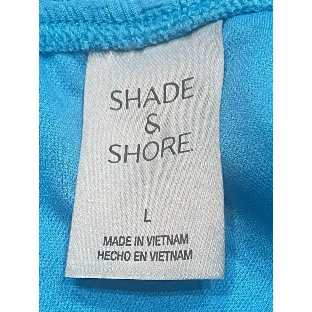 Shade And Shore Bikini Top 36B Cheeky Bottom Large Jacquard Textured‎ Blue NWT - Image 10