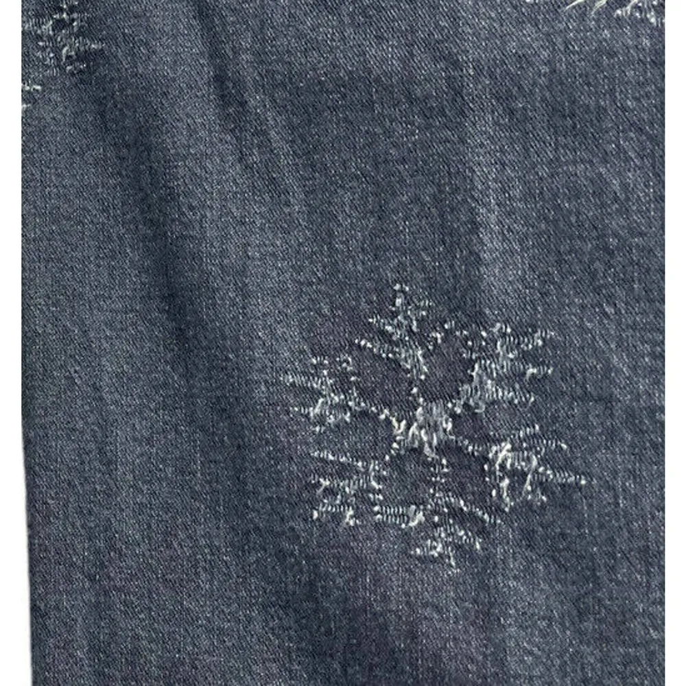 Womens Telluride Clothing Co Blue Winter Snowflake Christmas Jeans Size 14 - Image 7