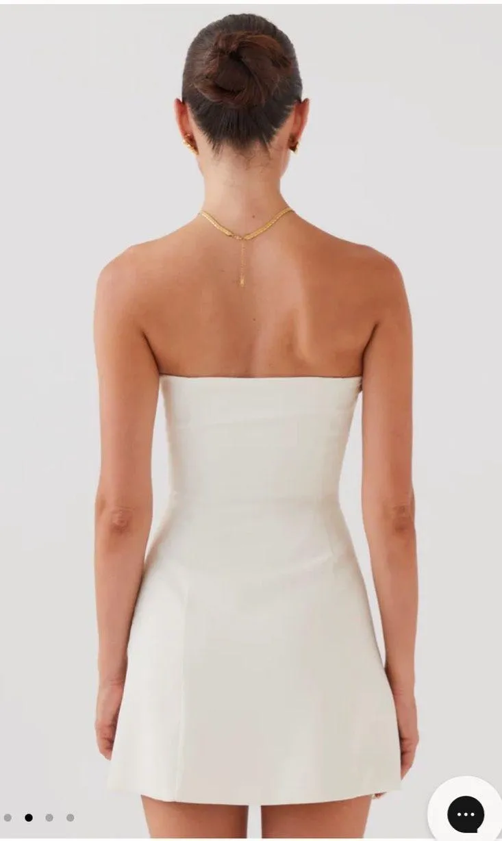 Ayanna Strapless Mini Dress Ivory Peppermayo - Image 3