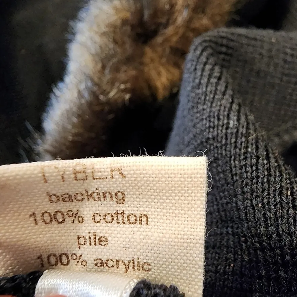 La maison de la fausse fourrure black 100% wool & fur Button Up Glam cardigan S - Image 11