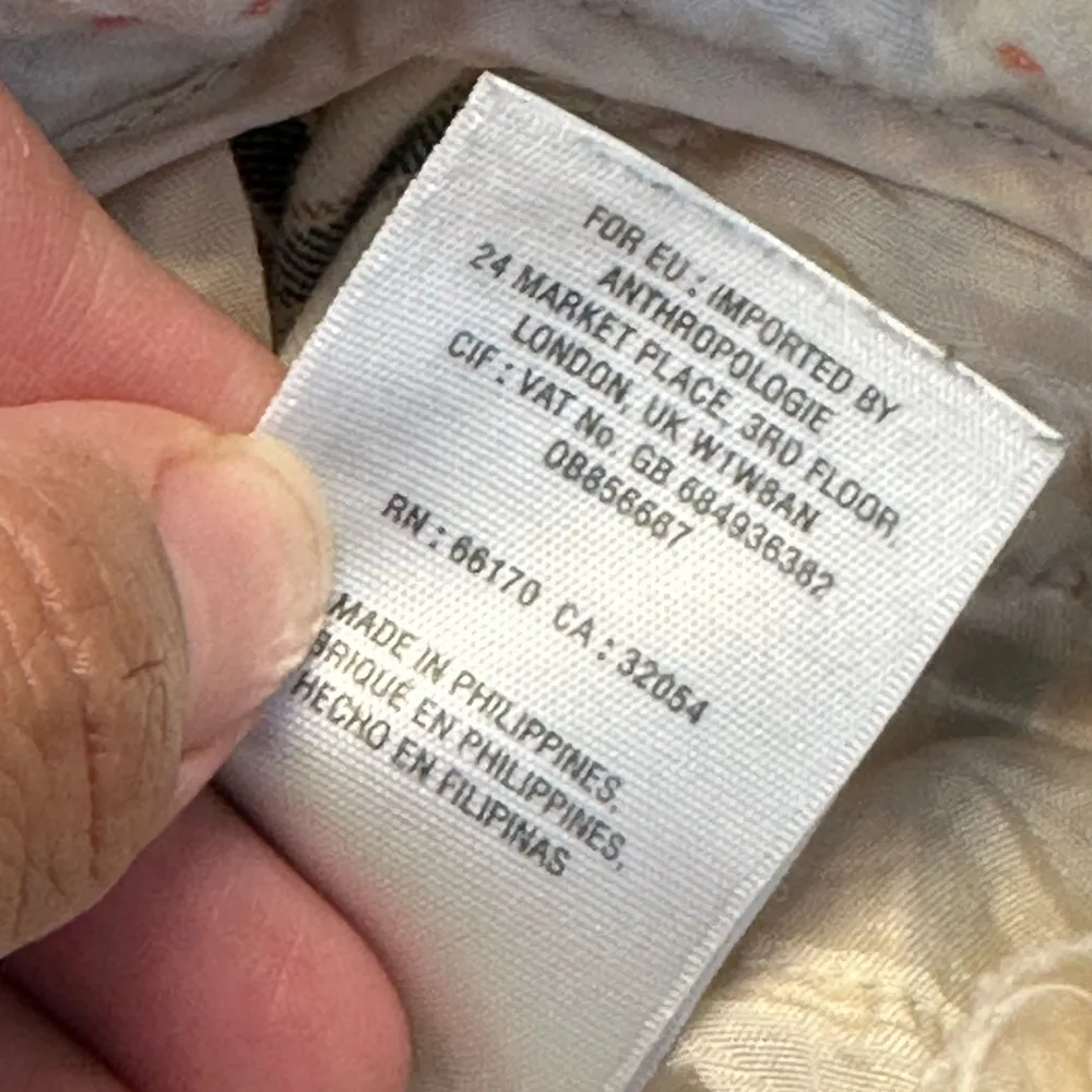 Anthropologie The Essential SLIM Cream Checkered Plaid Pant Size 6 EUC #0437-LA - Image 7