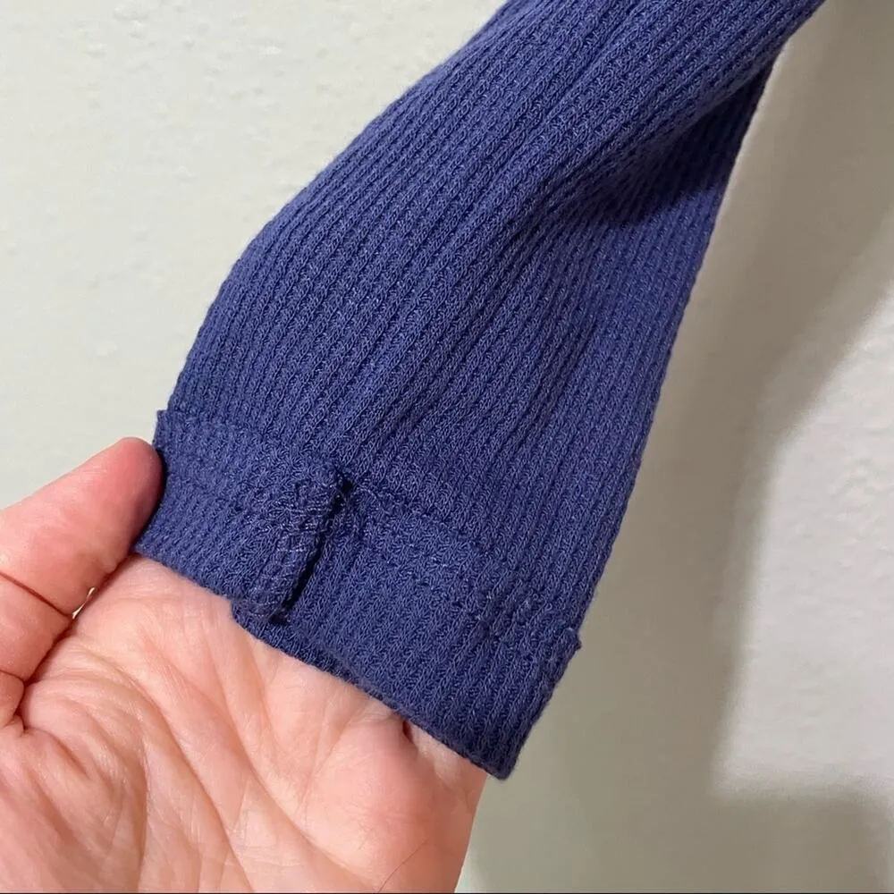 Free People Bondi Purple Cropped Blouson Thermal Blouse Womens S Boho Casual - Image 3