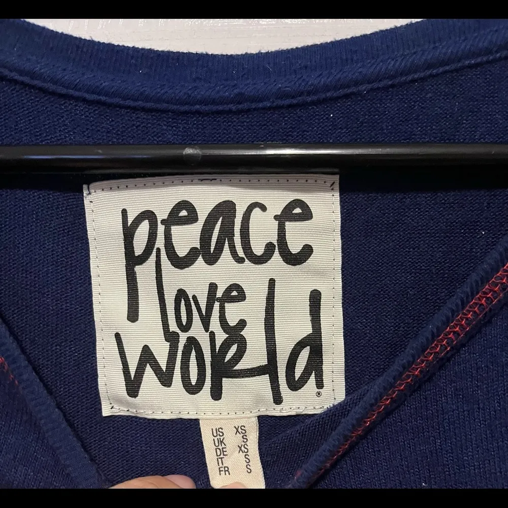 Peace love world i love game day sweater in xs - Image 2