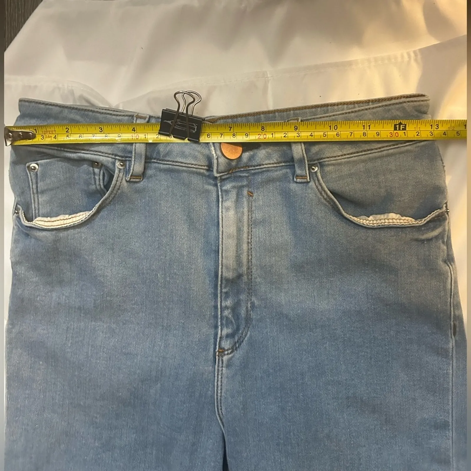 ASOS Blue Light Wash Denim High Waist Skinny Jeans 28/30 Casual Classic Boho - Image 6