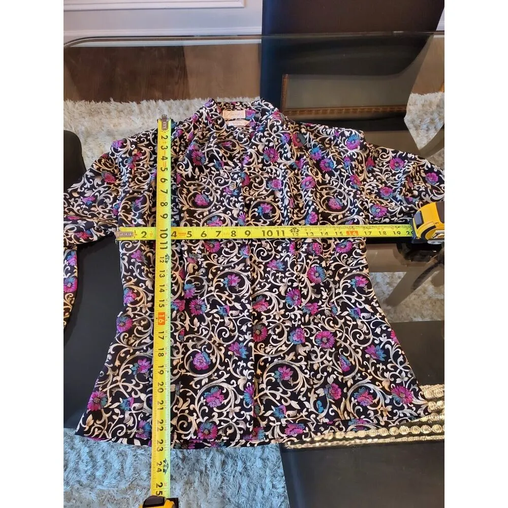 Vintage Fox Croft Floral Polyester Long Sleeve Blazer & Skirt 2 Pc's Suit Size 4 - Image 13