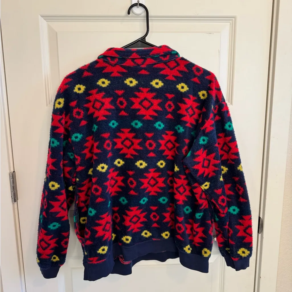 Vintage David Wayne Aztec Pullover Sweater Blue - Image 7