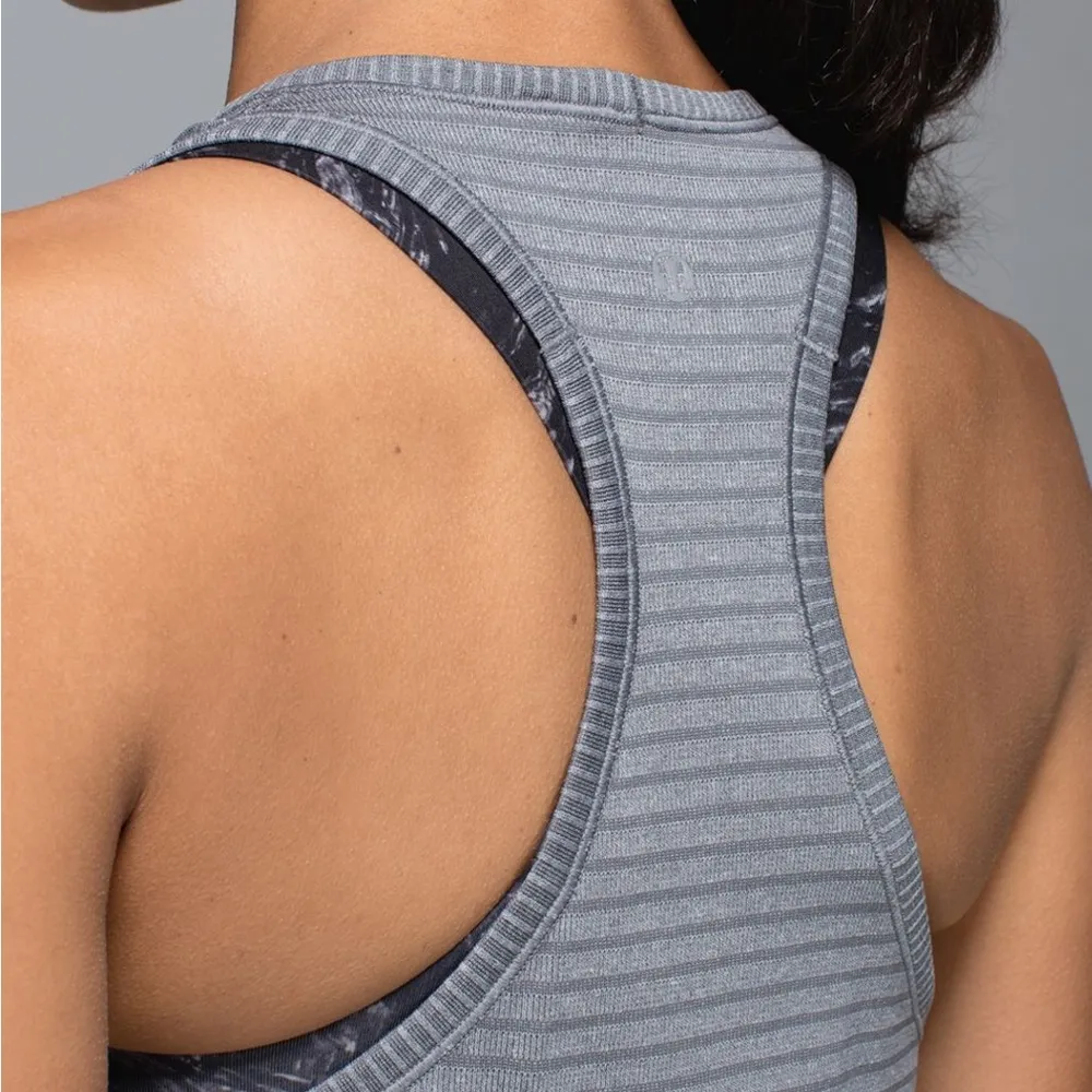 Lululemon Run: Swiftly Tech High-Neck Racerback Tank Top - Stripe Slate Size 4-6 - Image 6