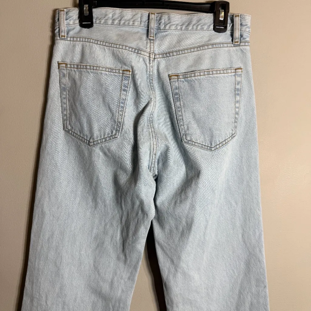 Frame The Lax Wisp Raw Fray Flare Wide Leg Denim Jeans Women's 29 Blue $298 NWOT - Image 12