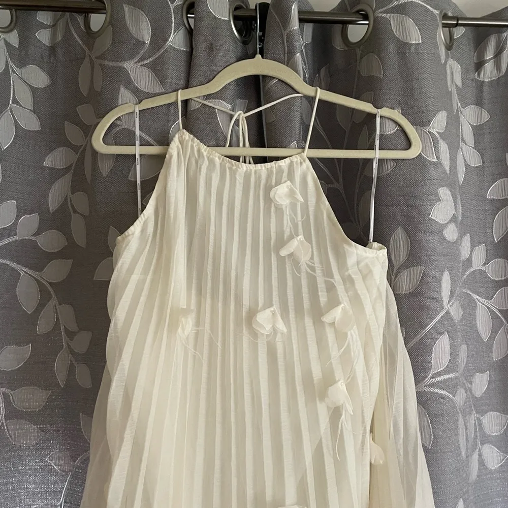 Elliat Emelia Floral Appliqué Pleated Georgette Halter Maxi Dress - Image 7