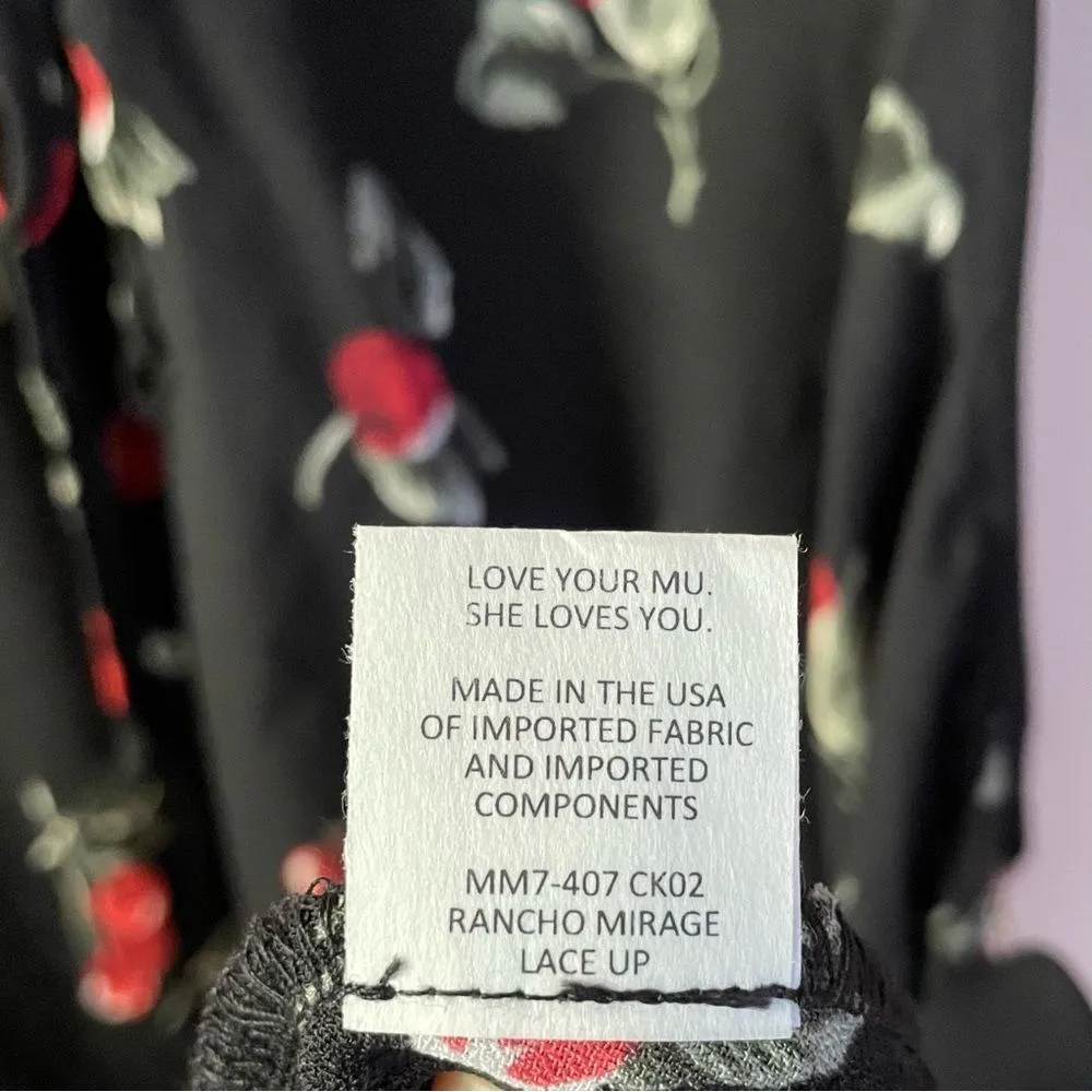 Show Me Your MuMu Rancho Mirage Black Cherry Print Mini Dress Size S NWT - Image 9