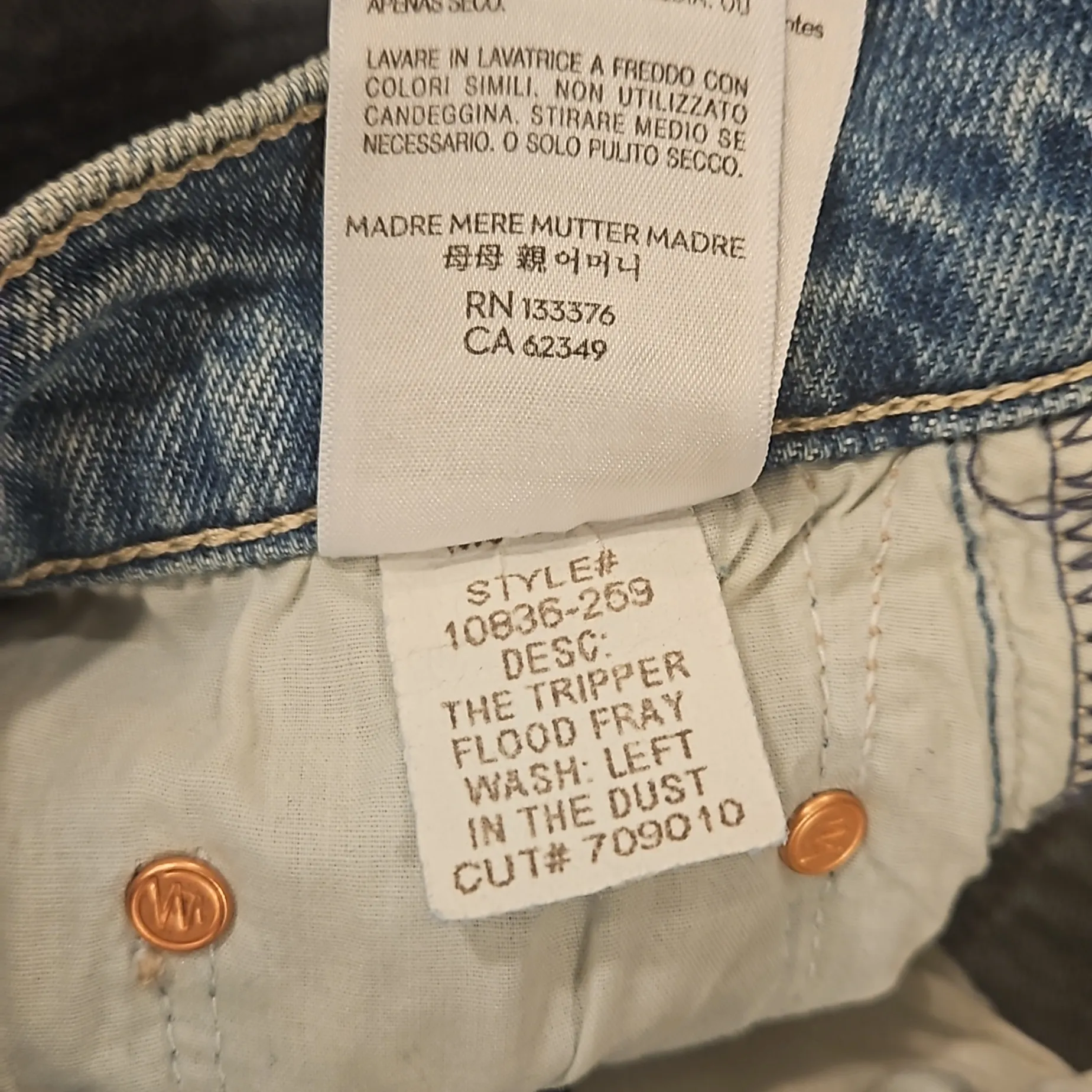 💕MOTHER SUPERIOR💕 The Tripper Flood Fray Jeans ~ Left In The Dust 28 NWOT Blue - Image 18