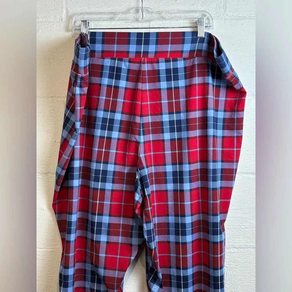 Lands’ End Woman’s Plus Size Flannel Blue and Red Leggings Size 3X (24W-26W) - Image 5