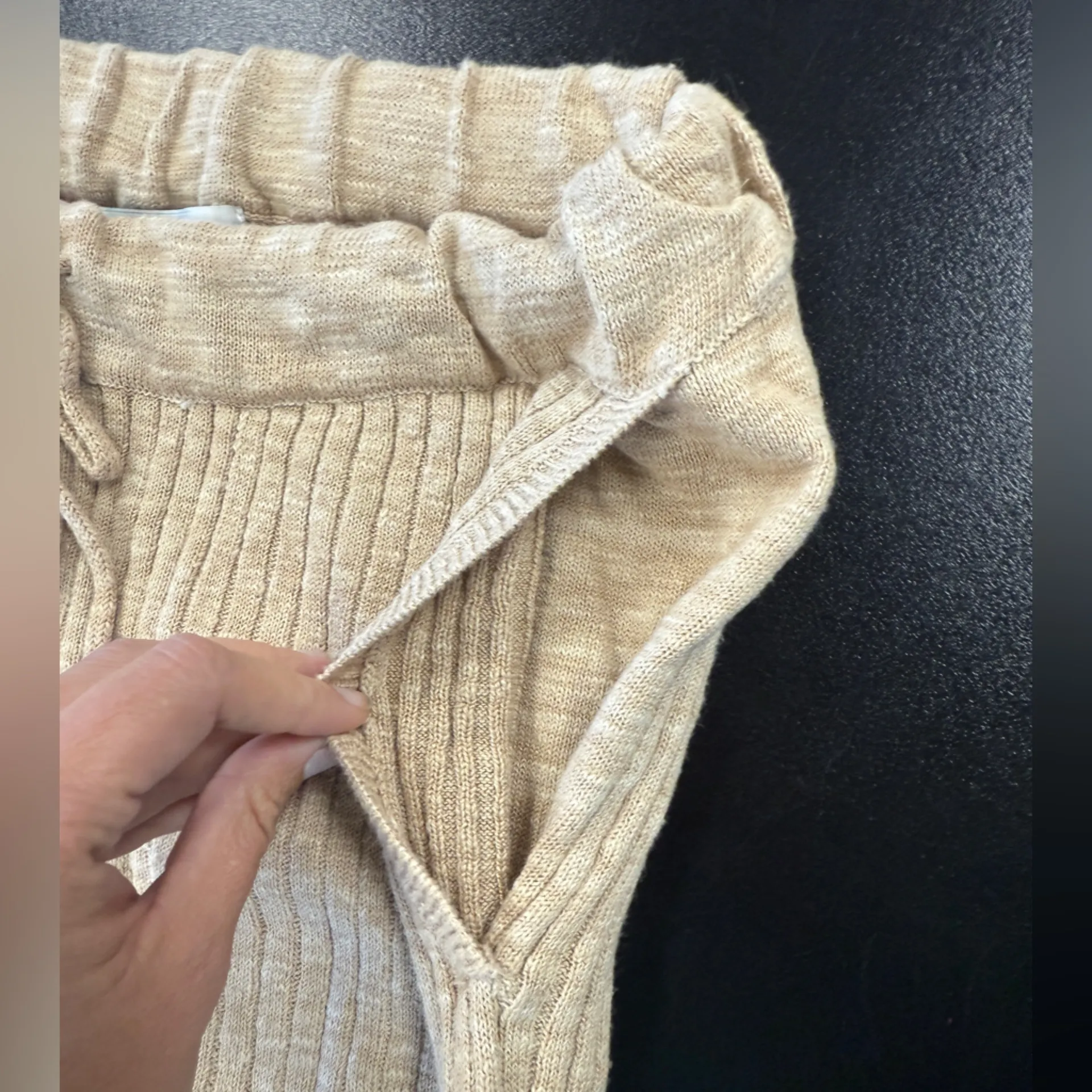 Free People Beach Around The Clock Ribbed Knit  Joggers Pants Sz M - Image 8