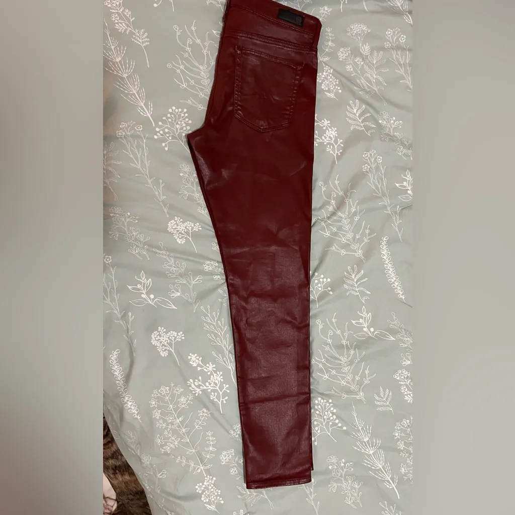 AG Farrah Red Coated Skinny Jeans - Image 4