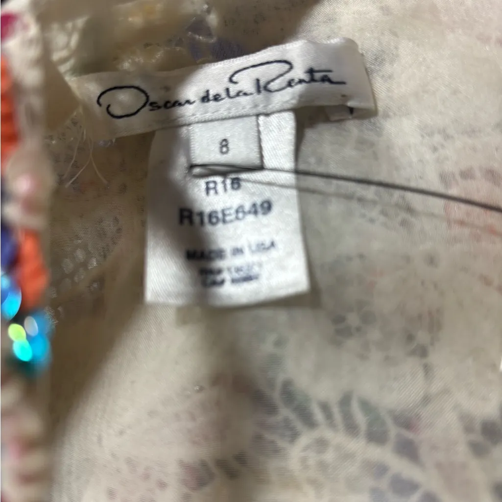 Like new Oscar  de la Renta Blue and White Floral Midi Dress - Image 10