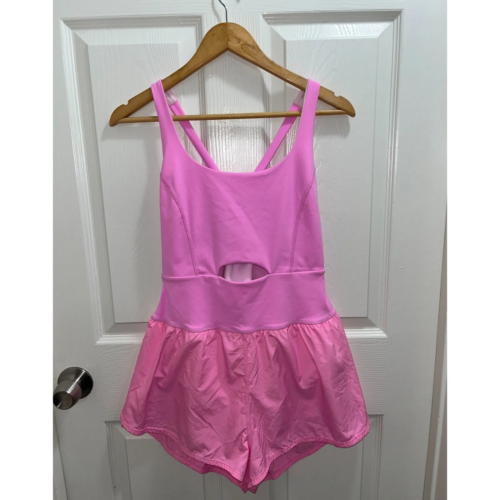 Free People Movement Righteous Runsie Romper Size Medium in Summer Lovin Pink - Image 5