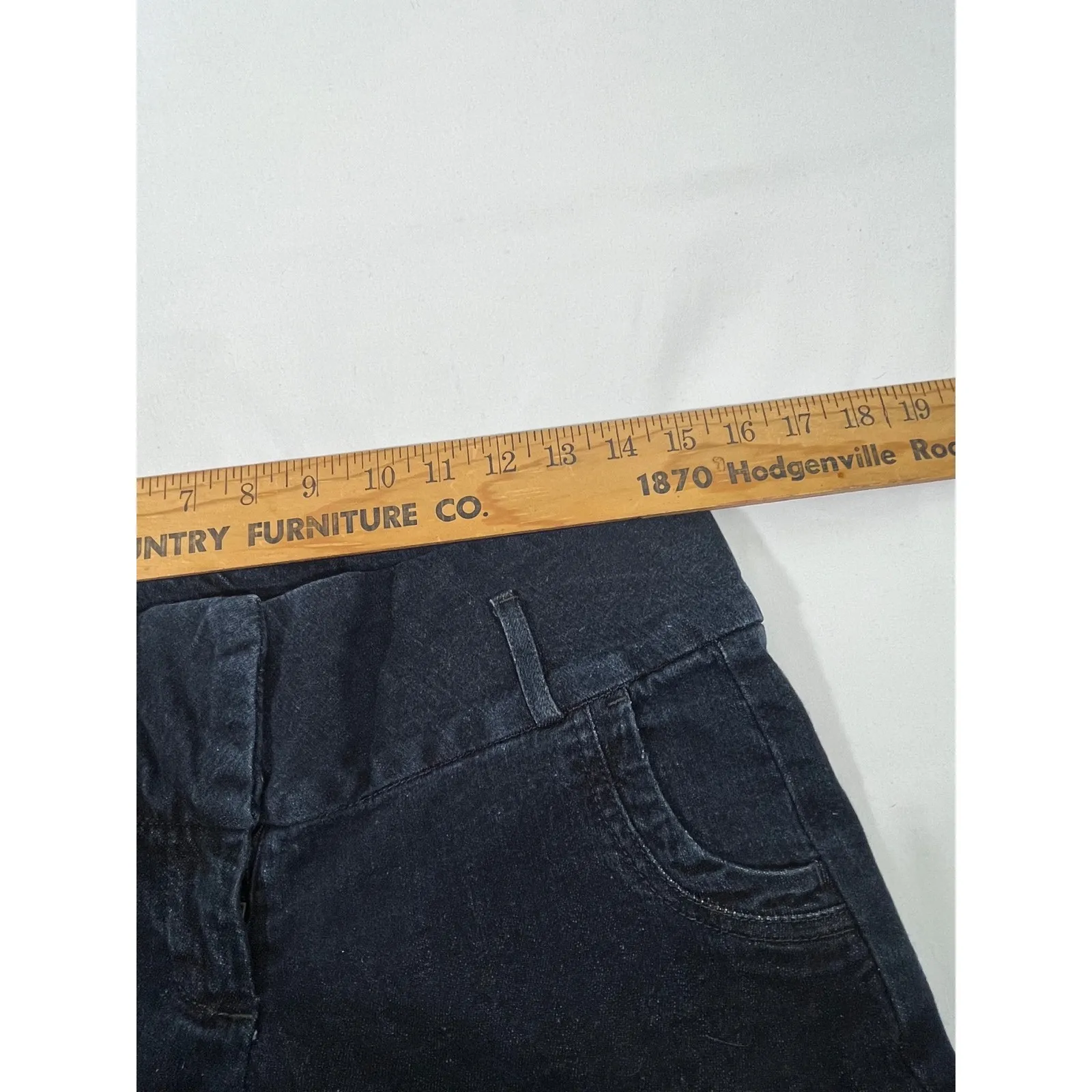 ELLE Dark Wash Women Jeans Trousers Wide Flare Leg Cropped Low Rise Size 4 - Image 10