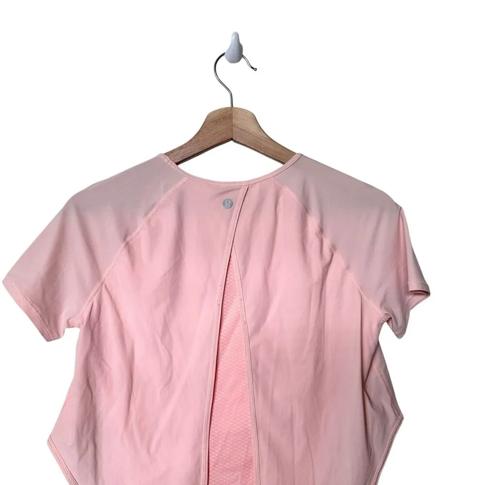 Lululemon Cover Me Tee Layered Minty Pink UPF 50+ Sun Protection Short Sleeve 4 - Image 4
