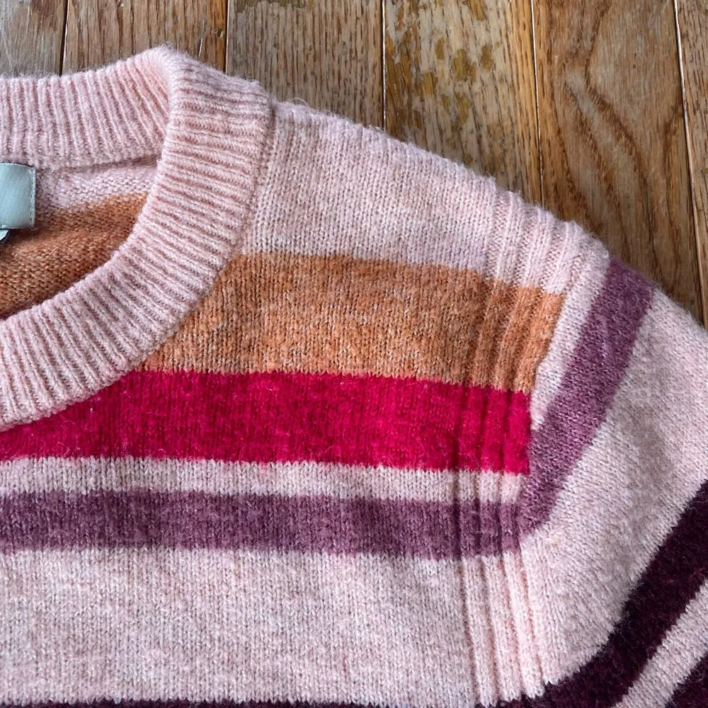 pink melon maroon striped sweater - Image 6