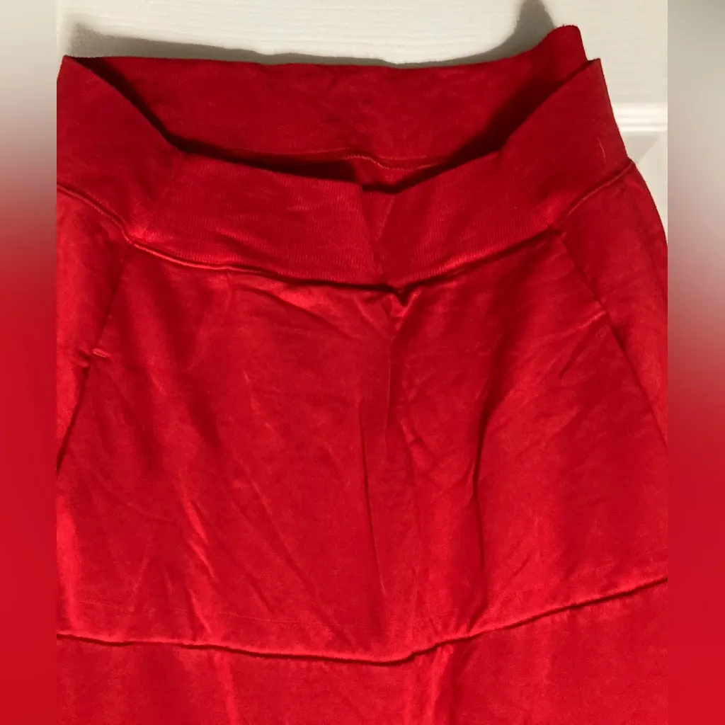 Express One Eleven Red V Neck Tunic Long Sleeve Shirt Top - Image 8