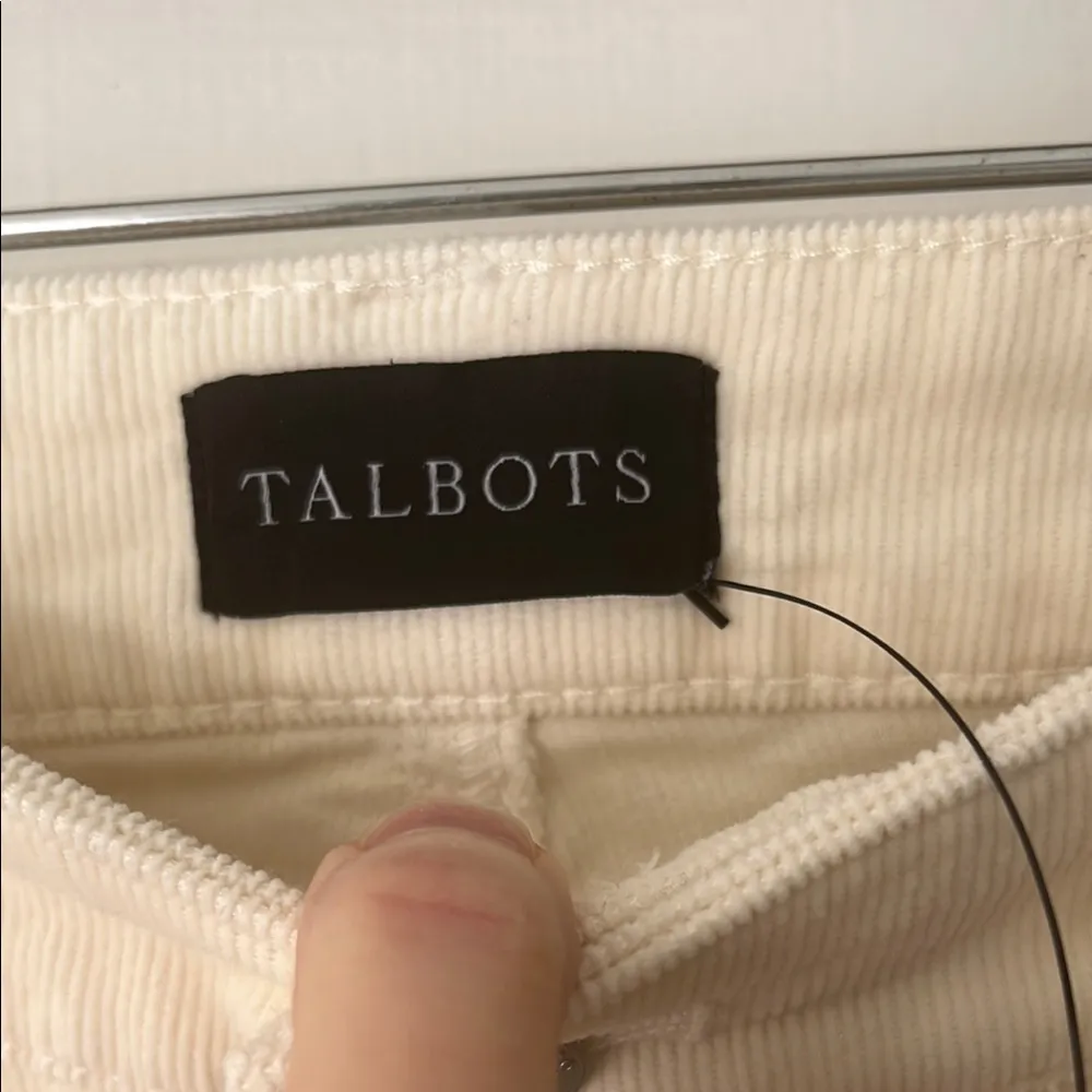 NWT Talbots Cream Corduroy Straight Leg Pants - Image 2