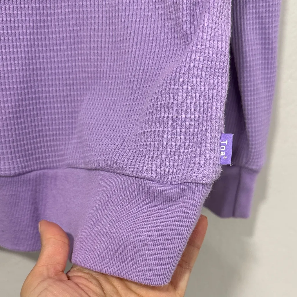 Aritzia - TNA waffle thermal Purple Long Sleeve Tee - Image 4