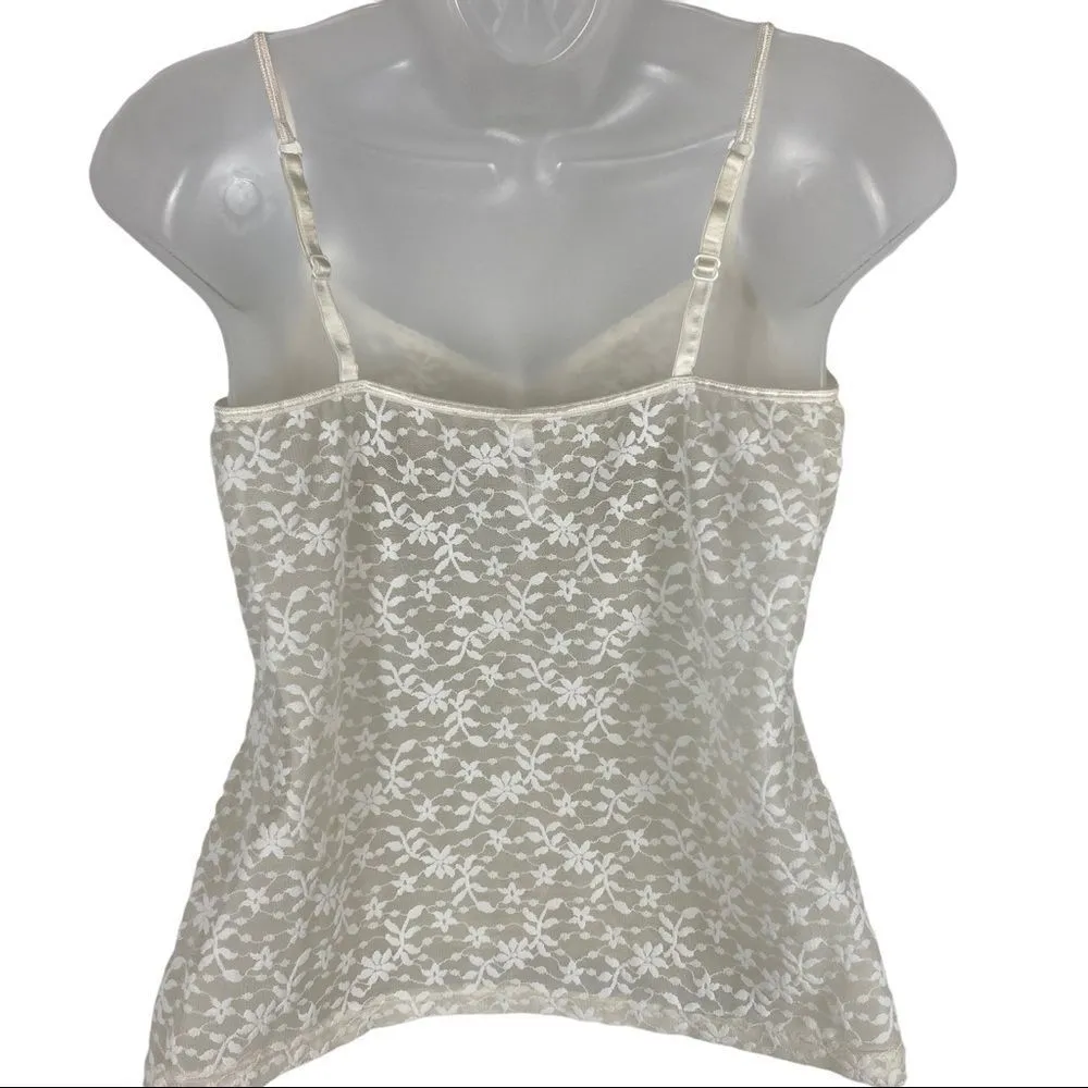 Tommy Hilfiger Ivory Cami Floral Lace Pattern Size L - Image 6