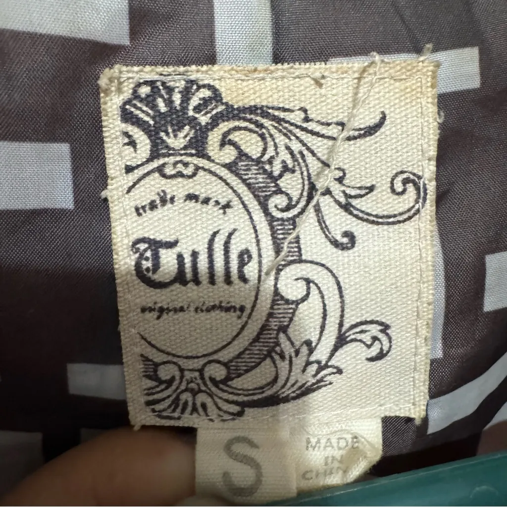 Tulle Women‎ Anthropologie Orange Textured Patterned High Neck Buttondown Coat S - Image 15