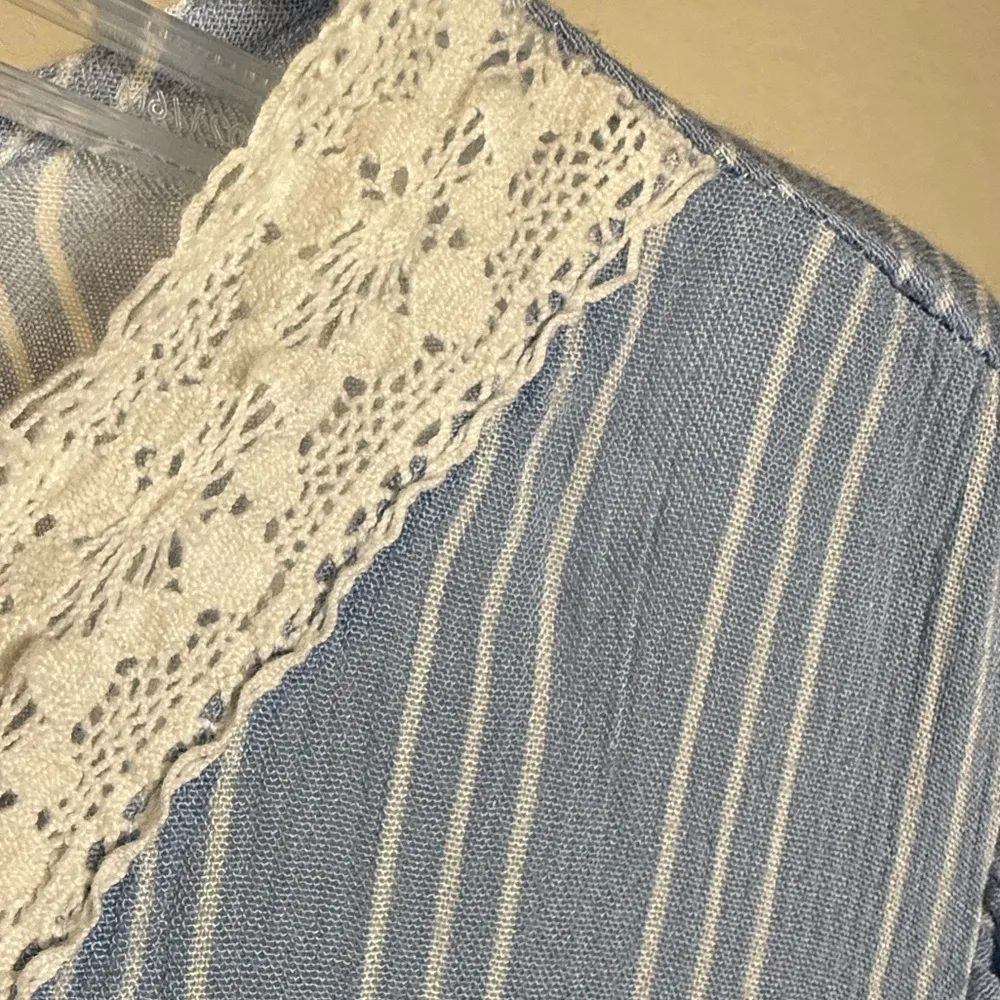 Cottagecore Striped Peasant Top Puff Sleeve Babydoll Fit Hollister Flowy Preppy - Image 6