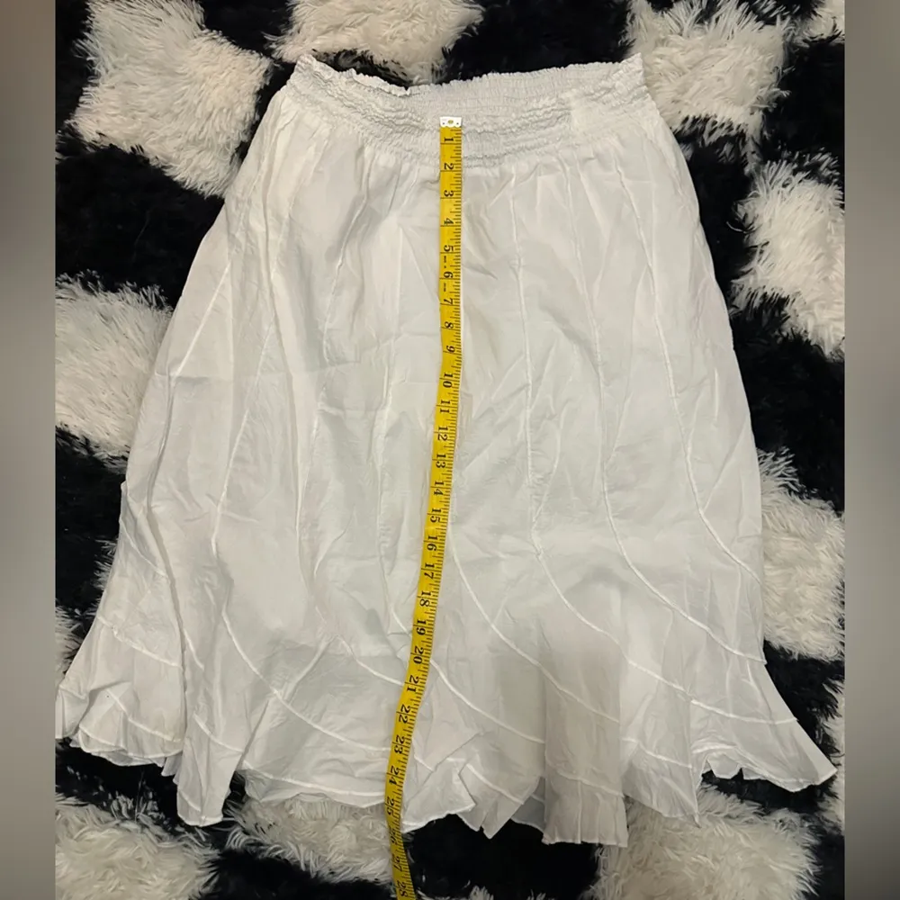 Grace Elements 100% Cotton White Flowy Midi Skirt Size Large - Image 6