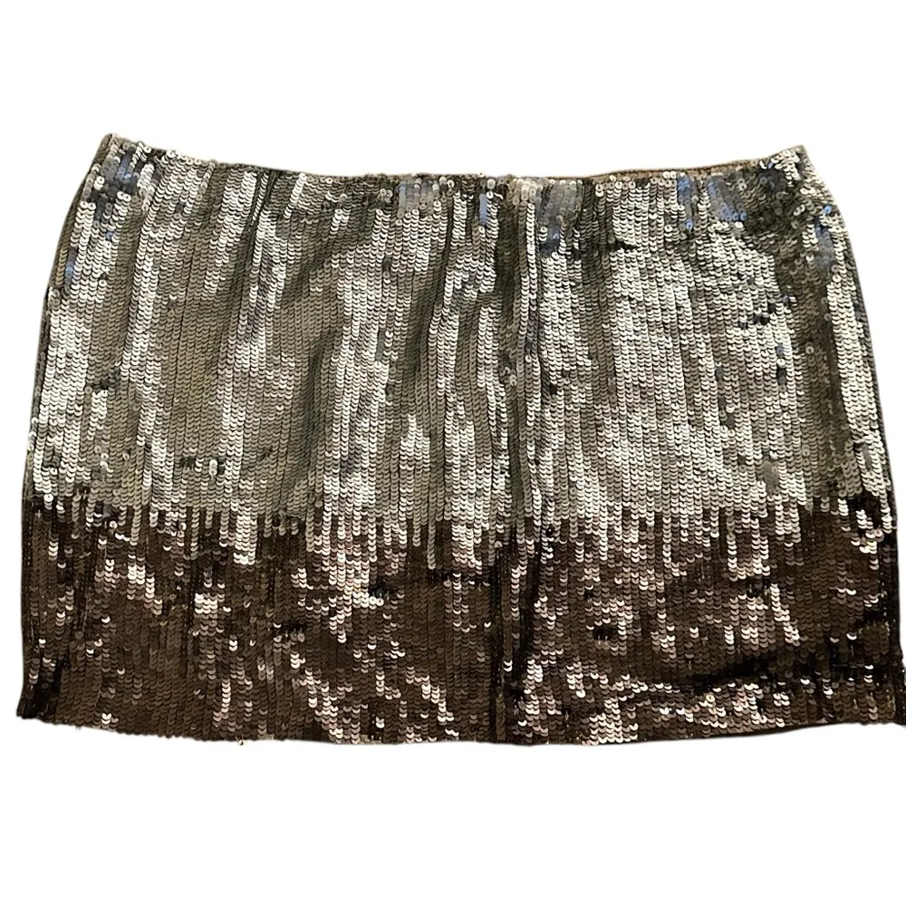 Jaloux Ombré Sequin Mini Skirt Hand Embellished‎ Party New Years Disco NWT Large Silver - Image 6