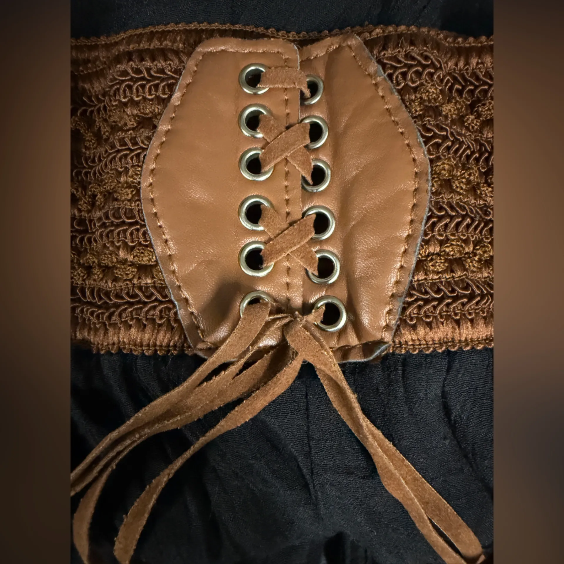 Rue 21 Gauze Tie Waist Hipster Wide Leg Hippie Boho Bohemian Pants Palazzo - Image 3