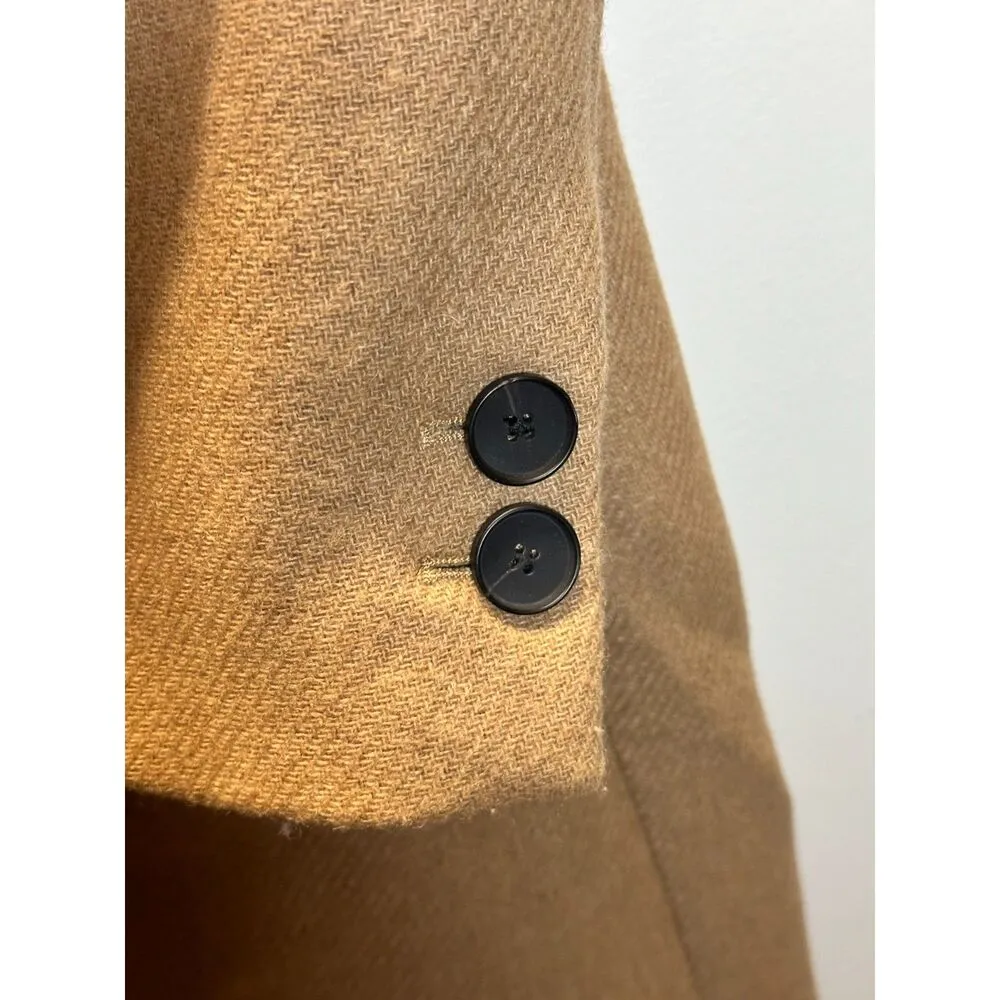 Zara Women's 8431/102/704 Size XL Camel Wool Blend Coat One Button EUC - Image 7
