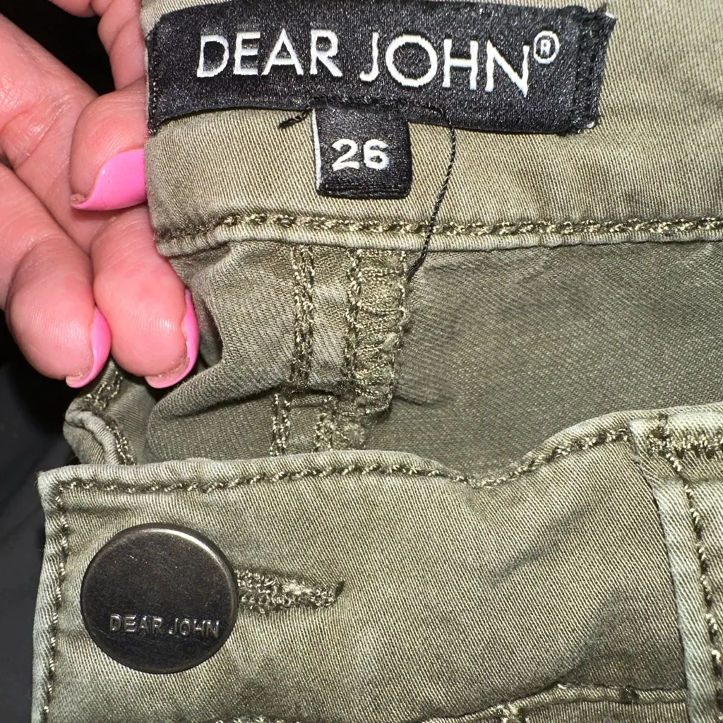 dear john joyrich comfort skinny Army Green Zipper Pocket Pants‎ size 26 - Image 2