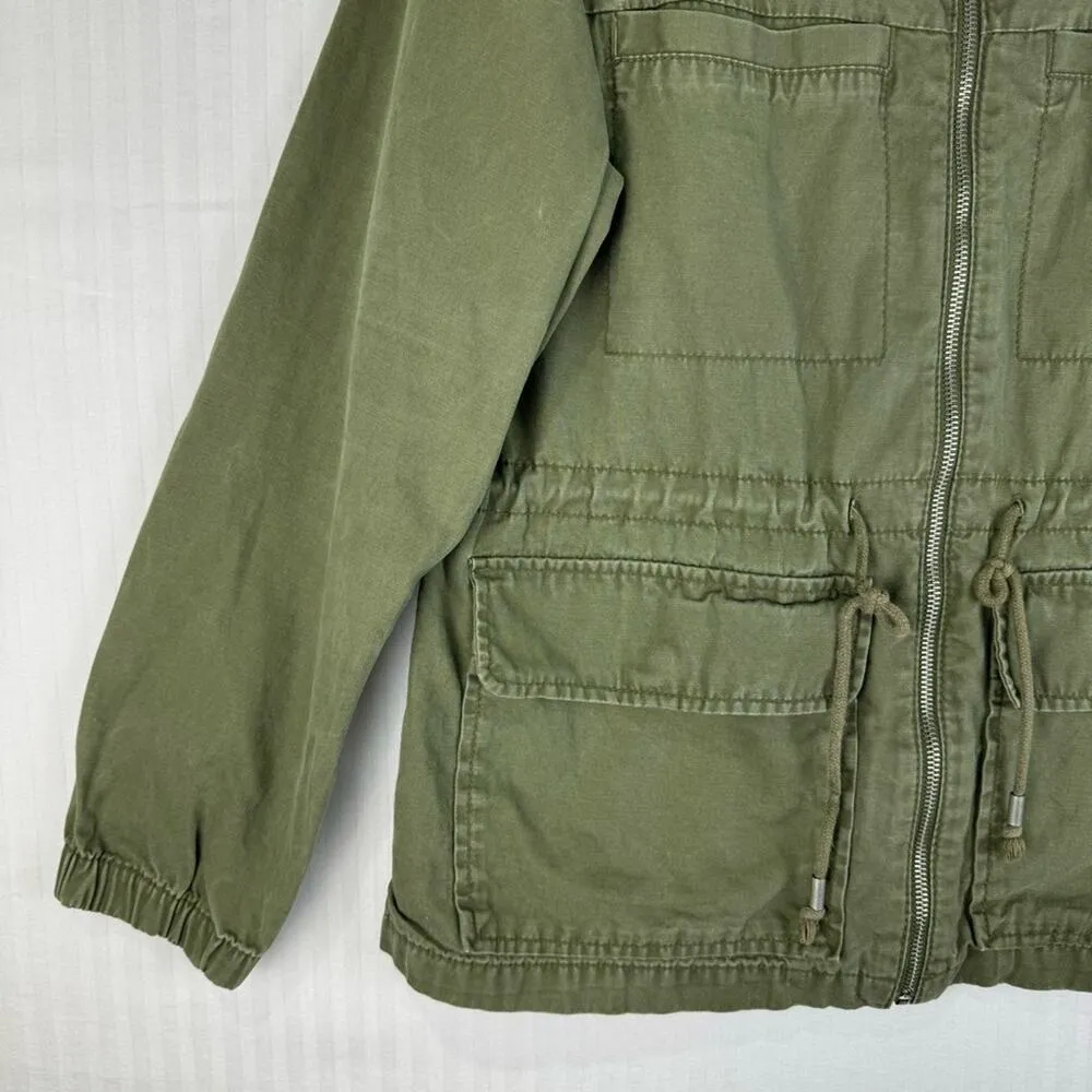 Old Navy Military Green Utility Jacket Women’s Size Large - Image 4