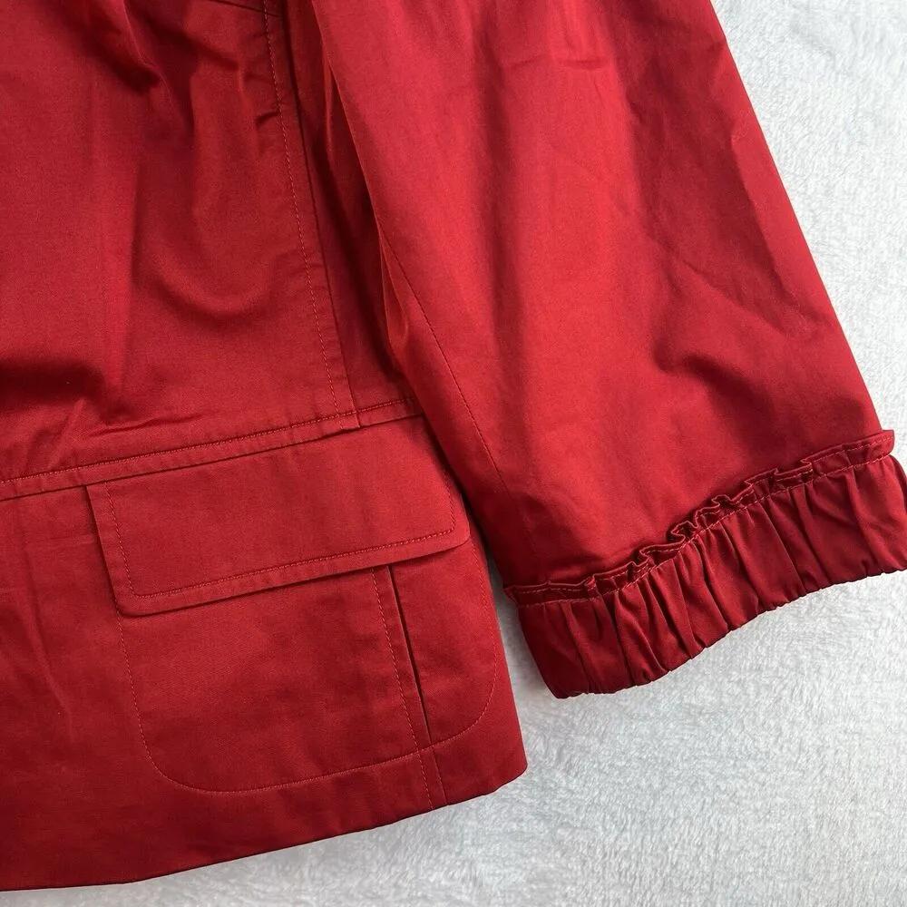 Talbots 14P Petites Dress Jacket Long Sleeve Snap Front Collared Red Women's - Image 3