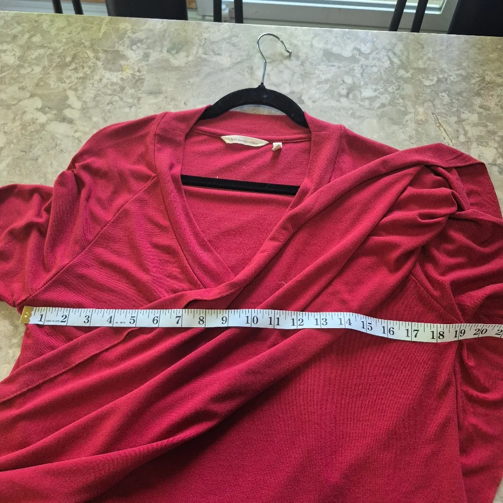 Soft Surroundings Deep Red Madeline Tunic with Cape Like Overlay On 1 Side - Image 12
