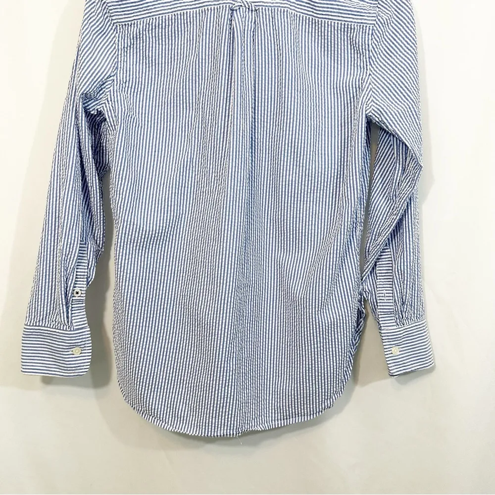 J.Crew  Classic Fit Seersucker Striped Button Down Collared Shirt - Image 8