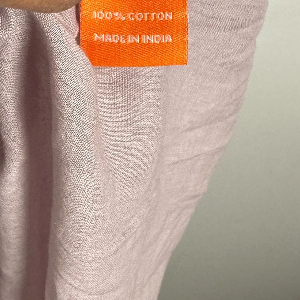 Oliphant Smocked Tiered Purple Gray Metallic Gold Dot Stripe Midi Dress Sz L Size L - Image 6