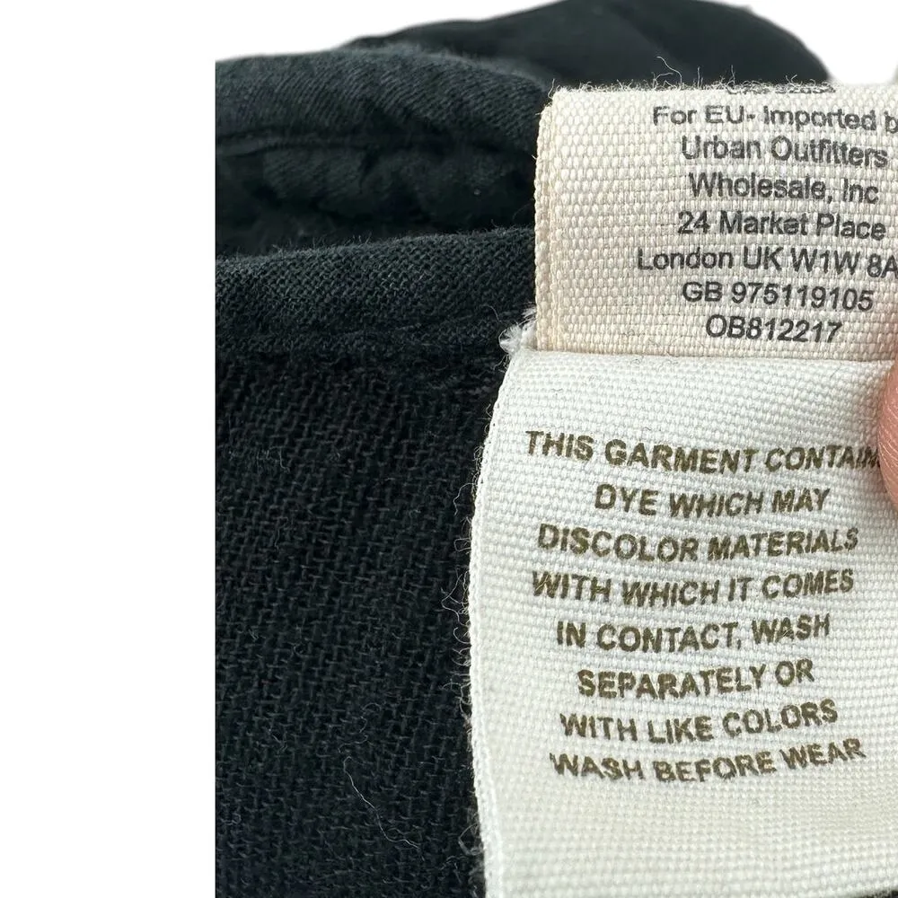 Free People Jagger‎ Blazer Black Military Button Front Cotton Size XS - Image 14